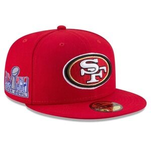 San Francisco 49ers New Era Super Bowl LVIII Red Fitted Hat Size 7 1/2 NWT